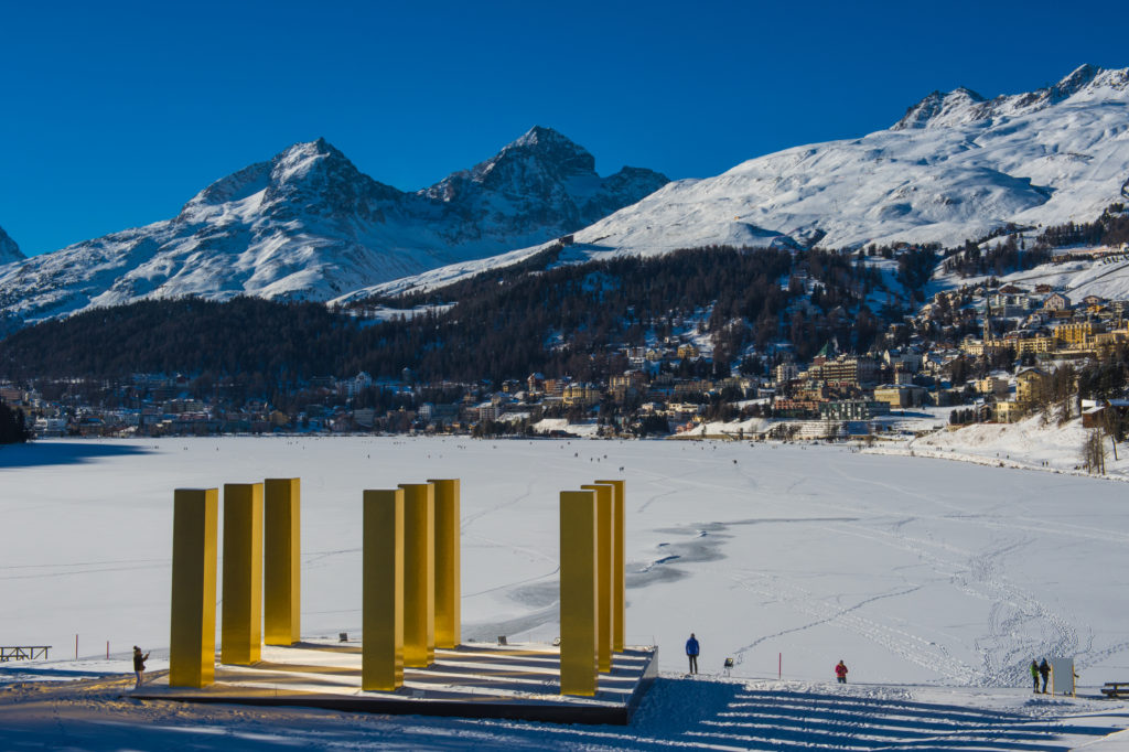 Heinz Mack, The Sky Over Nine Columns, 2016-17, St. Moritz, (Foto: Giancarlo Cattaneo)